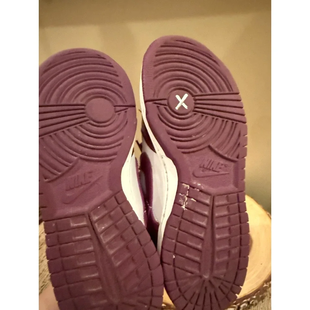 Nike Dunk Low White Purple Leather - Size Kids 4Y FB9109-110